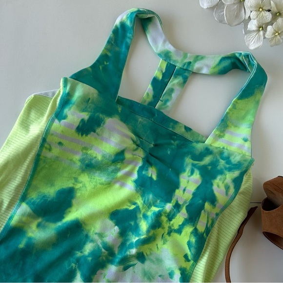 The North Face green tie dye workout tank performance yoga vaporwick - Picture 4 of 10